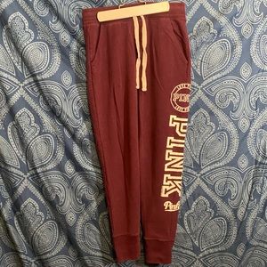 Victoria’s Secret PINK Jogger Sweat Pants Maroon Size Small